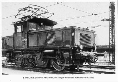 AK · Elektro-Lok E 63 01 - DRG - Hbf. Stuttgart - 1935