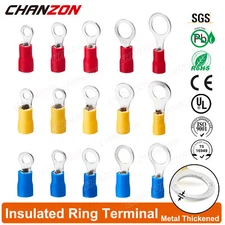 50/100PCS Insulated Ring Crimp Electrical Wire Connector Terminal Rv1.25 Rv2 Rv5