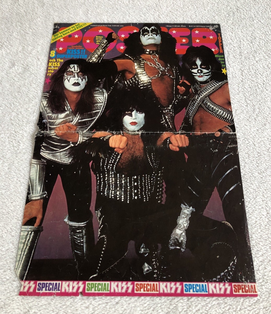 KISS 1977 LOVE GUN POSTER Swedish Poster Music Magazine 1970s