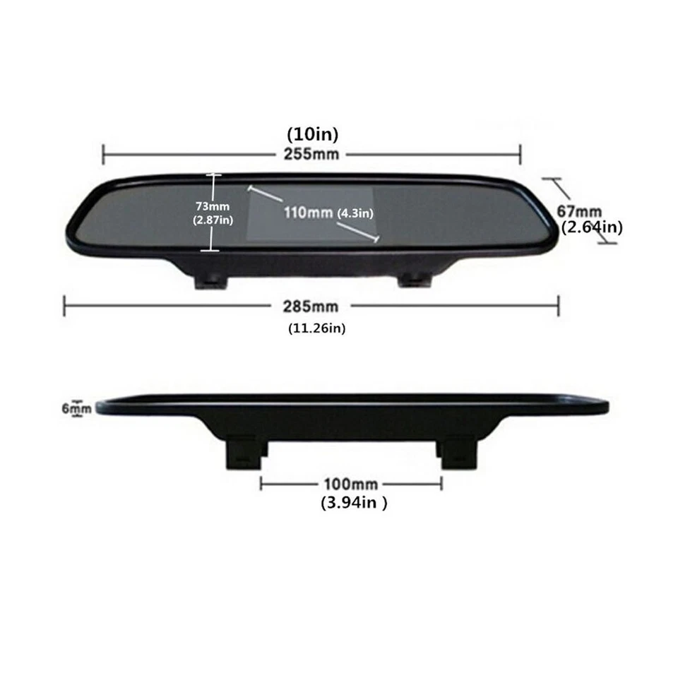 4.3" TFT LCD Car Rear View Mirror Monitor Kit + Waterproof Mini Backup Revers... - Image 3 of 4