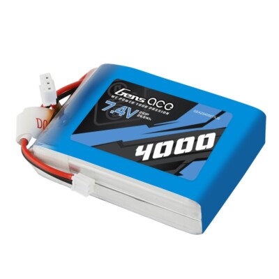 Gens Ace 7.4V 4000mAh 2S RX Lipo Akku RC Battery Für futaba Spektrum DX8 DX9 DX7