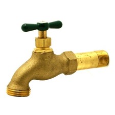 6415101 1/2 Inch MIP x 3/4 Inch GHT SOT Brass Hose Bibb with Extended Nipple