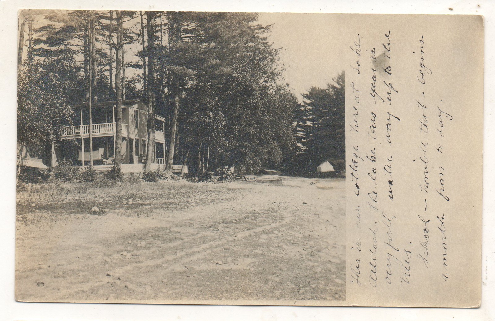 RPPC Cottage at Lake Attitash AMESBURY Merrimac MA Vintage Real Photo