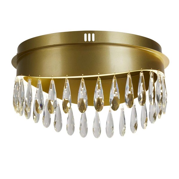 Deckenlampe Deckenleuchte Wohnzimmerlampe Gold Led Glas Kristalle Klar D 43 Cm-image