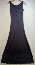 Vintage Speigel Womens Y2K Maxi Dress Stretch Size Small Gray Crochet Sleeveless