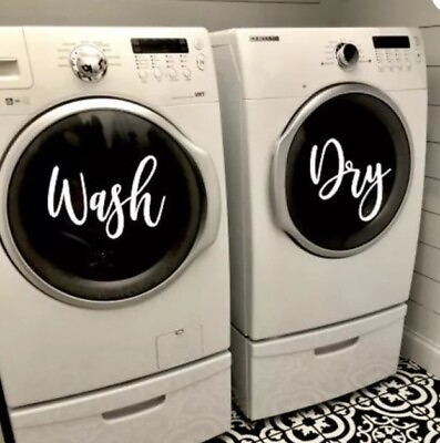 #ad #ad Wash Dry Washer decal Dryer decal Laundry Room decals Vinyl Decals Sticker $15.00