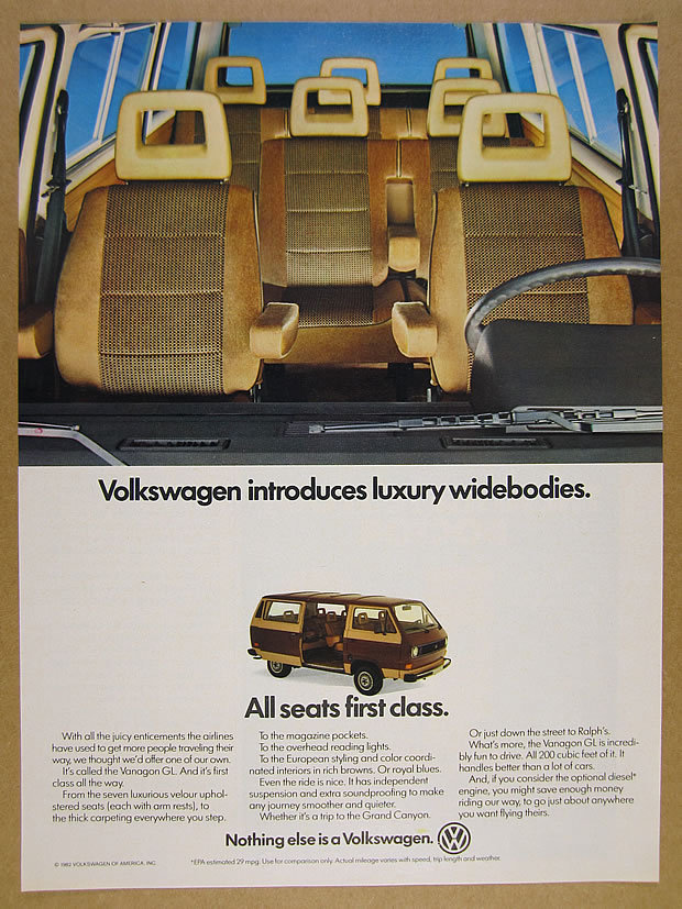 ⭐︎ 1982 VW Volkswagen Vanagon GL brown van seats interior photo