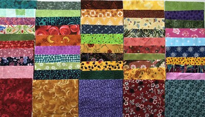 100 + pcs. of 5  X 5  Quilting Charm Squares All 100% Cotton Of Assorted Colors