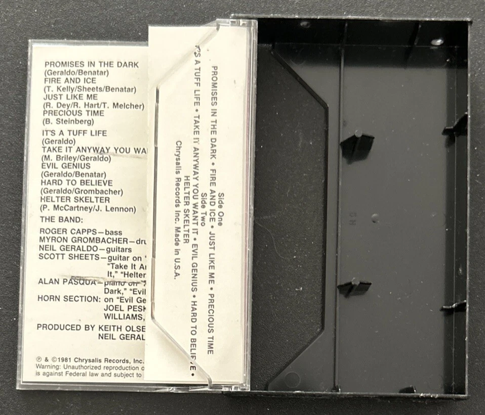 Pat Benatar Precious Time Cassette Promised In The Dark Helter Skelter Used 1981 - Image 3 of 4