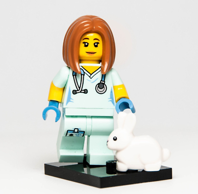 Lego CMF Series 17 Minifigure: Female Veterinarian & Bunny Rabbit