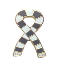 Weston Super Mare Retro Bar Scarf Ribbon Gold Plated Enamel Lapel Pin Badge