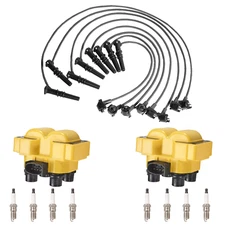 Spark Plug + High Racing Ignition Coil Wire For 2001 Ford Explorer 5.0L V8