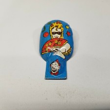 Vintage US Metal Toy Company Clown Tin Clicker Cricket Noisemaker Party Girl