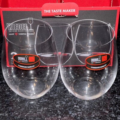 NEW Riedel Original Wine Tumbler Cabernet/Merlot Stemless Glass Set of 2 NIB