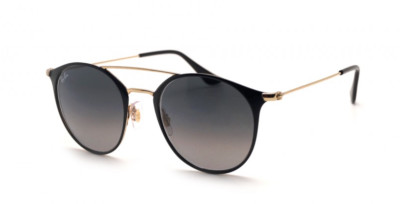 Ray-Ban Black on Gold, Grey Gradient Lens Sunglasses RB3546 187/71 49