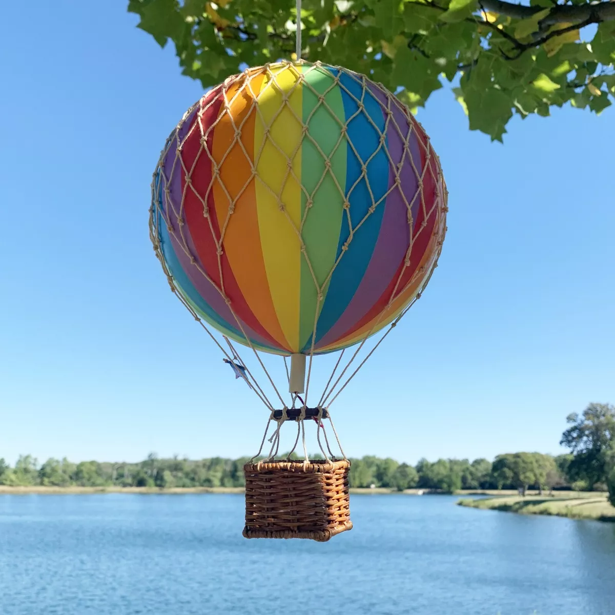 Handcrafted Rainbow Hot Air Balloon Multicolor Kids Baby Playroom