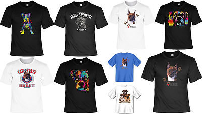 Boxer Motiv T-Shirt - Hunderassen Deutscher Boxer T-Shirt  Motiv Boxer Welpen