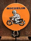 VINTAGE MICHELIN TIRES 5” PORCELAIN GAS OIL PLATE TAG TOPPER SIGN