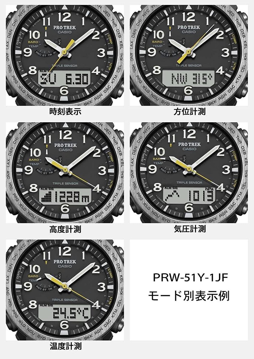 時計 CASIO PROTREK PRW-51Y Casio Men's PRO TREK Eco Material Radio Solar Model PRW-51Y-1JF