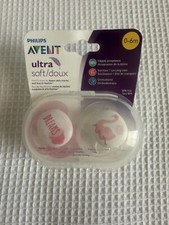 NEW Genuine High Quality Philips Avent ultra soft pacifier Pink/White 0-6m