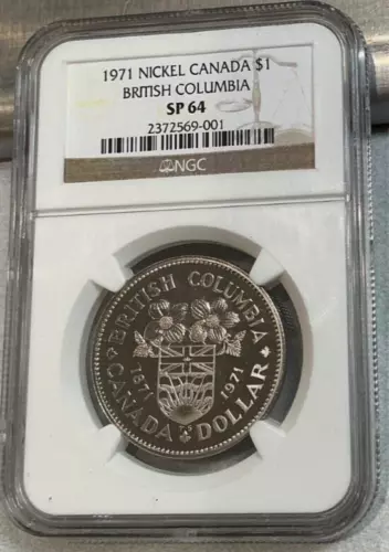 Canada 1971 One Dollar British Columbia NGC SP 64