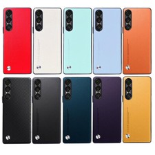 For Sony Xperia 1 VII 10 VII 5 IV PU Leather Fabric Coated Rubber Hard Back Case