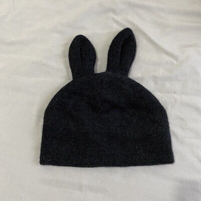 FR2 Bunny Ears Beanie ニット帽　ブラック Bunny Beanie Hat for Women Men Y2k Cute Plush Beanie Fluffy