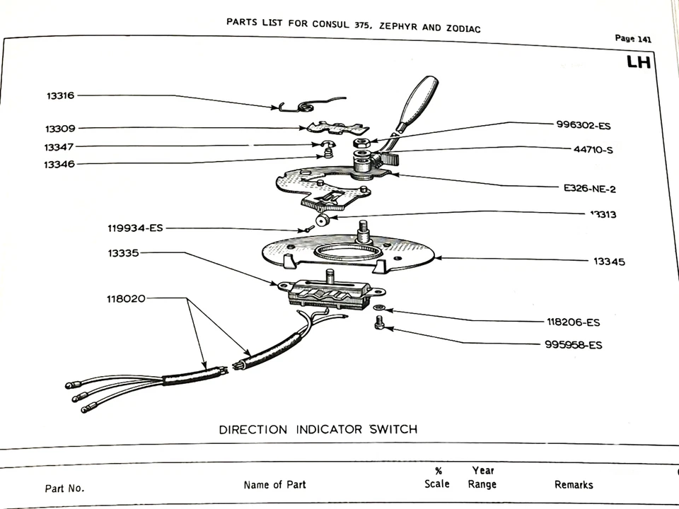 FORD CONSUL ZEPHYR ZODIAC II 1956-62 INTERRUPTOR INDICADOR RESORTE Y TRINQUETE ¡NUEVO EN CAJA! Foto 4 de 4