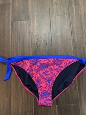Boden Pink Blue Floral Tie Bikini Bottom Size US 16
