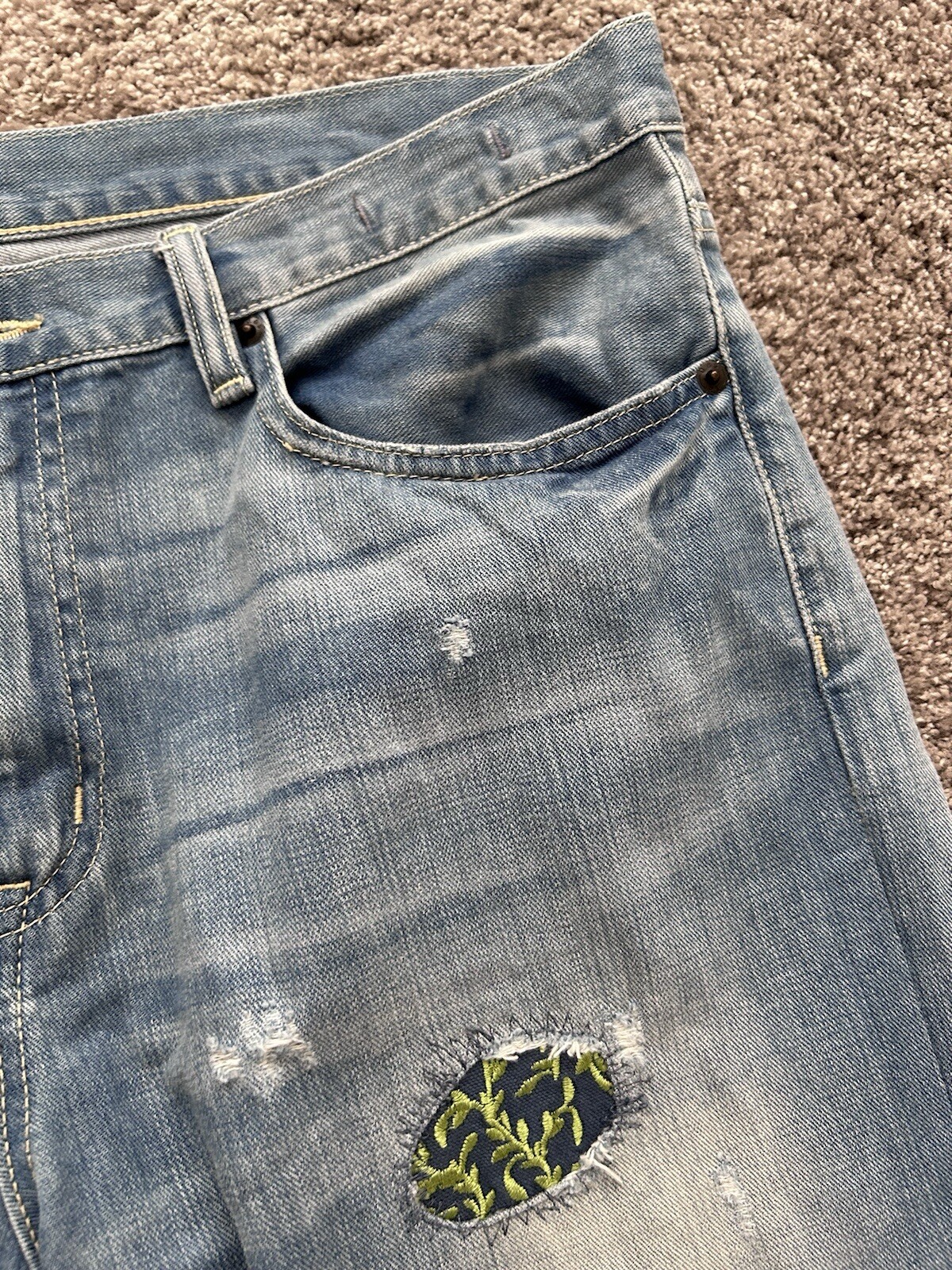 RARE Ralph Lauren Patchwork Distressed Denim Boyfriend Jeans Size W30 L32 image 7