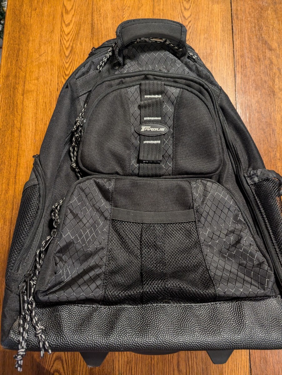 Targus Rolling Backpack Suitcase Luggage with Collapsible Handle Black