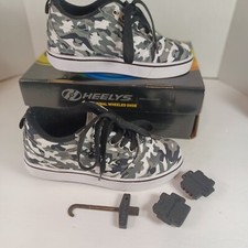 Heelys Pro 20 Prints Skate Shoes Youth Sz 4 Camo Charcoal Gray w/ Box Caps Tool