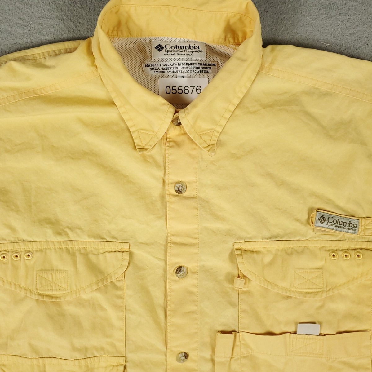 Columbia Shirt Mens XL Yellow Cotton PFG Vented Fishing