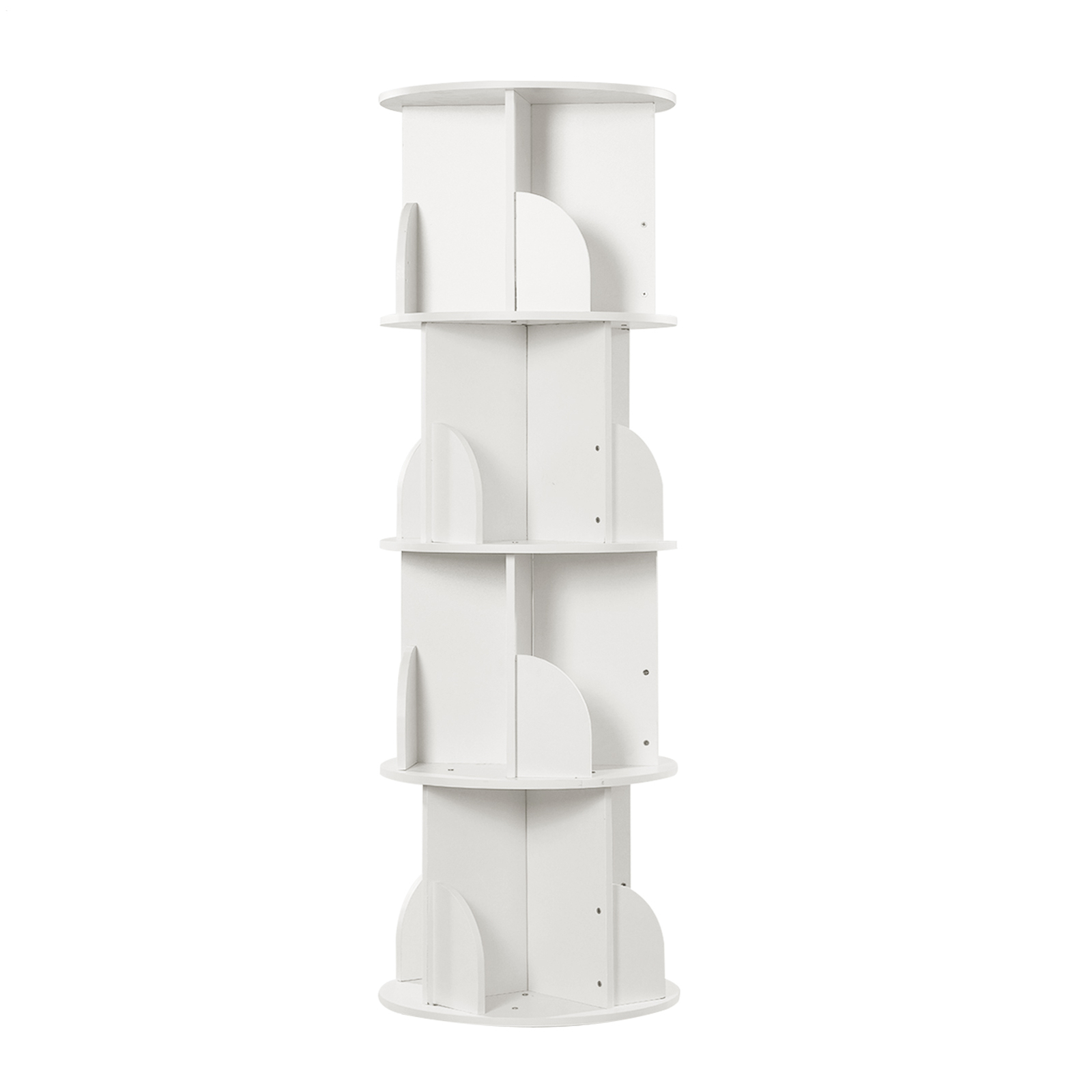 360-Degree Rotating 4-Tier Bookcase Freestanding Display Storage Shelf