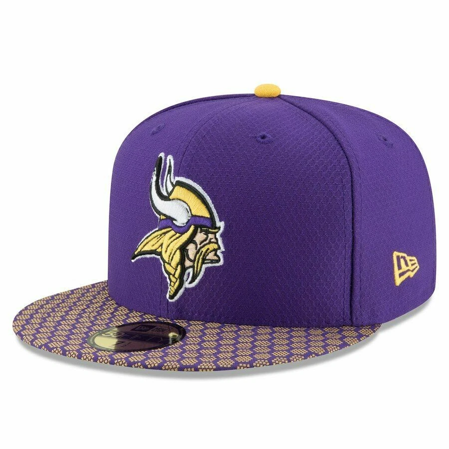 NWT New Era MINNESOTA VIKINGS 59Fifty FITTED Hat Flat Bill NFL ON FIELD Cap  SKOL