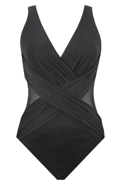 black crossover swimsuit