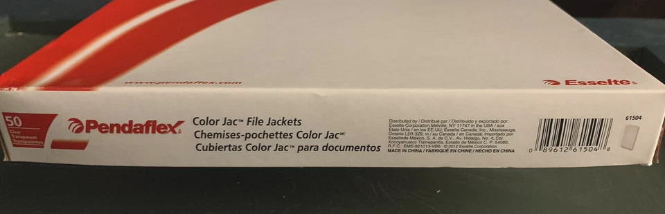 Pendaflex Poly Color Transparent File Jackets Letter Size Clear 50/Box PFX61504 - Image 3 of 3