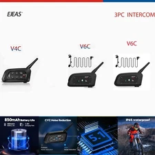 EJEAS 3 Users Football Referee Intercoms Full Duplex Headsets V4C PLUS+2PCS V6C
