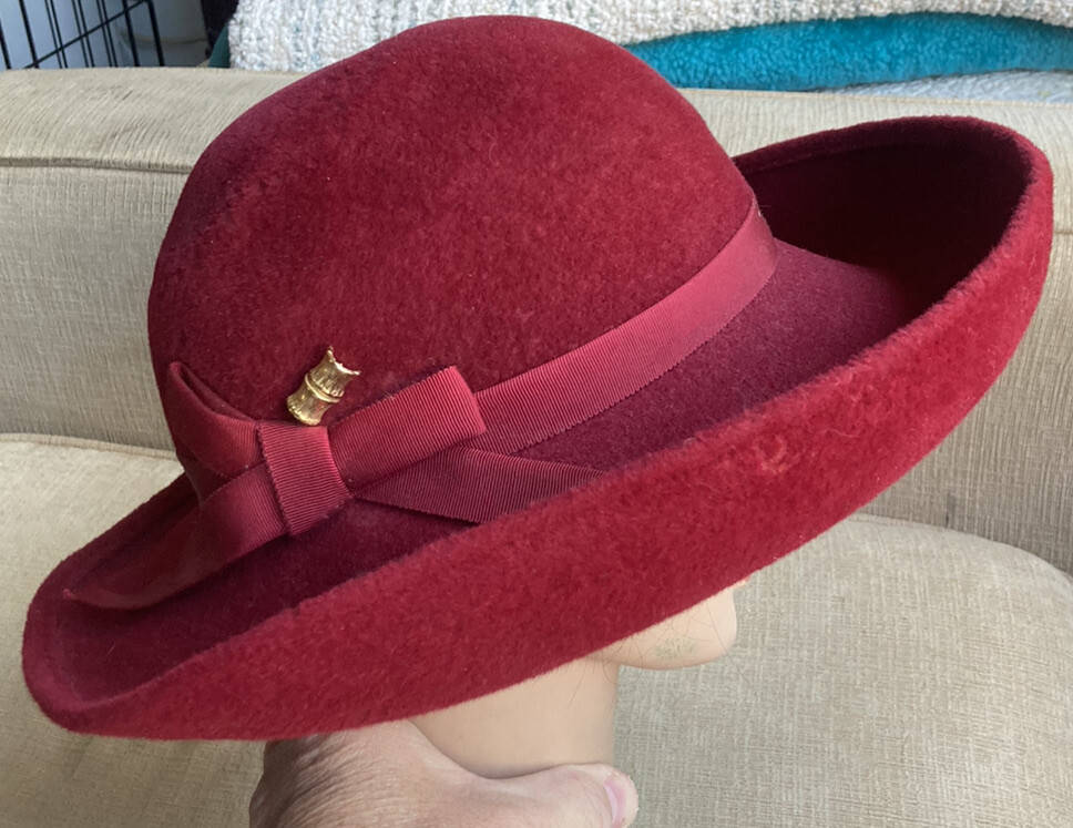 Frank Olive Red Fedora Hat Frank Olive | Accessories | Frank Olive Red Fedora Hat  main image 4