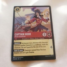 Disney Lorcana Captain Hook Master Swordsman 105/204 COLD FOIL Inklands Rare