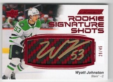 2023-24 Engrained 2022-23 Rookie Signature Shots Auto Red Wyatt Johnston /45