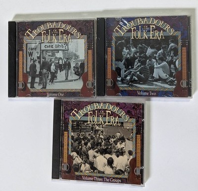 Troubadours of the Folk Era 1 sealed, 2 sealed, 3 Vg, Rhino CD Set