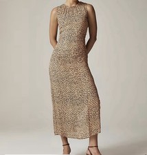 J.Crew Gathered sheath dress in leopard chiffon Sz 6