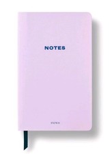 PAPIER 150pg Ruled Notebook Faux Leather Notes Lilac Soft Cover