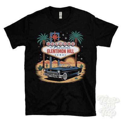GLENTIMON HILL LAS VEGAS ZEICHEN PARODIE LUSTIGES T-SHIRT sion mills strabane district