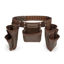 Estwing 7 Pocket Leather Tool Belt Pouch Apron Set 94744