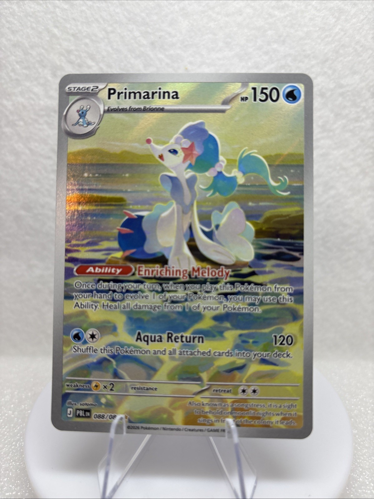 Pokemon Primarina Pitch Black #088/84 Holofoil Near Mint English