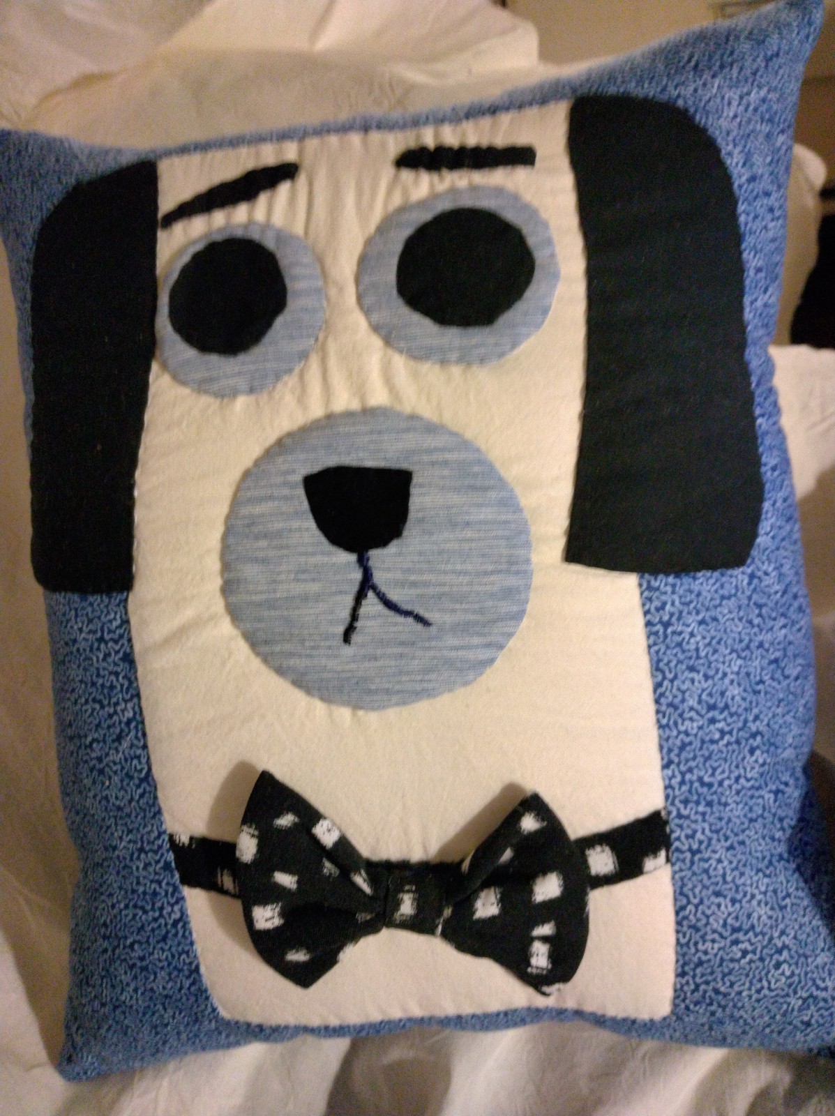 Handmade Quilted Dorm Dog Accent/Throw Pillow