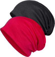 Senker 2 Pack Baumwolle Slouchy Beanie Hüte, Chemo-Kopfbedeckung Caps Für Damen 