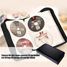 Travel Friendly CDs Case Organizers 80 Disc Space Water Resistant PU Materials